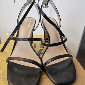 Strappy black heel sandals